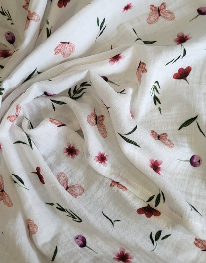 Mussola in cotone biologico-Butterfly Vibes